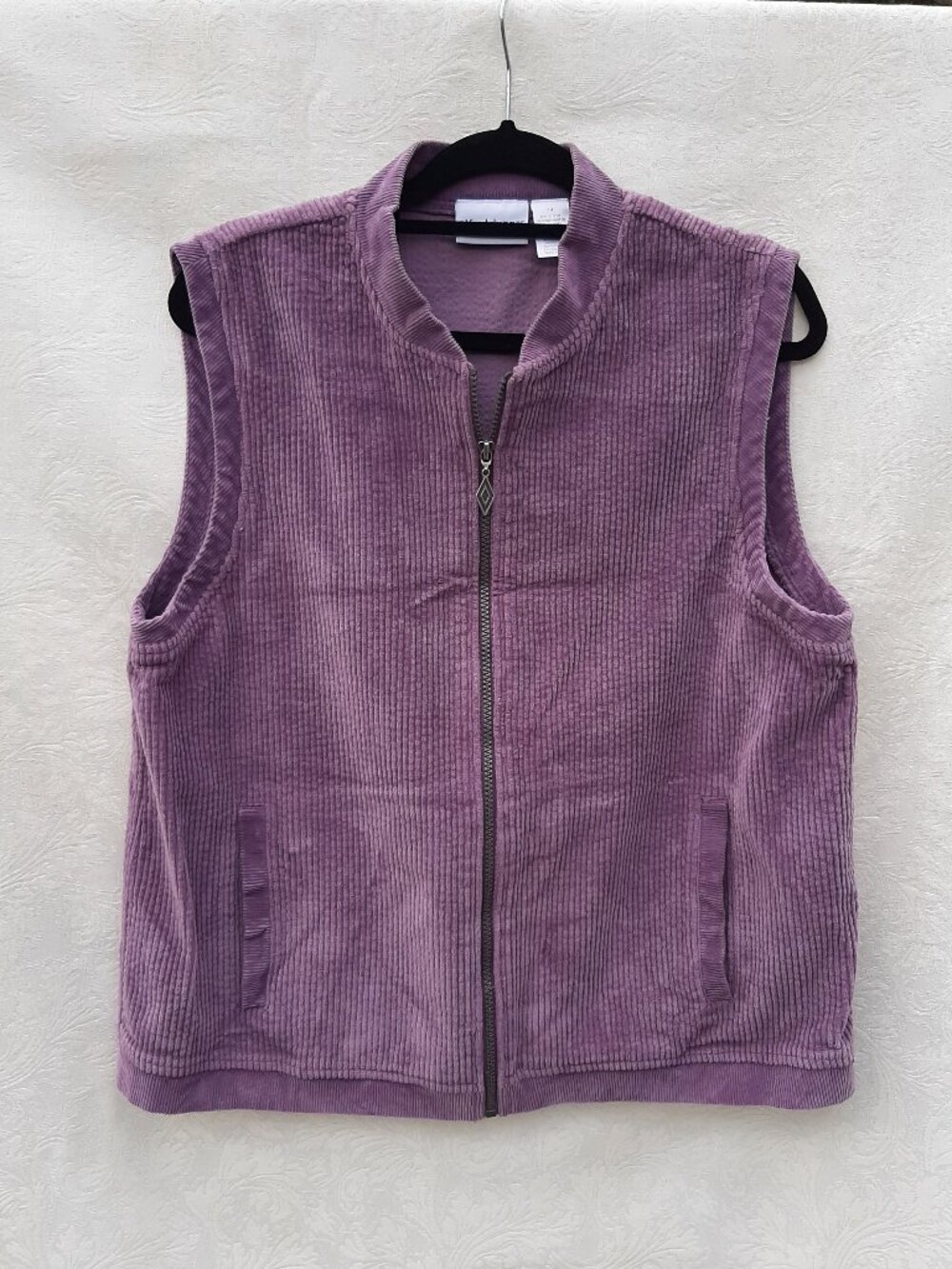 Alfred Dunner Purple Corduroy Vest